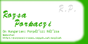 rozsa porpaczi business card